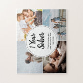 1年間10月、4枚の写真コラージュ、名前をカスタムする ジグソーパズル (縦)