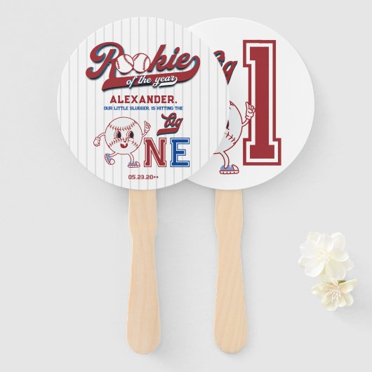 1年1回目の誕生日の大きな1球場 ハンドファン (正面&裏面)