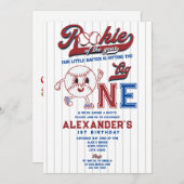 1年1回目の誕生日の大きな1球場 招待状 (正面/裏面)