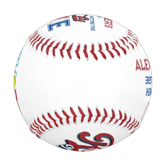 1年1回目の誕生日パーティーの大きな1人の新人 野球ボール (裏面)