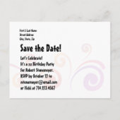 1年1回誕生日カラフル旋回A07C3 案内ポストカード (裏面)