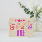 1年1回誕生日カラフル旋回A07C3 案内ポストカード (スタンド正面)