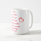 1年12ヶ月…そして数えて私はあなたを愛している コーヒーマグカップ (正面右)