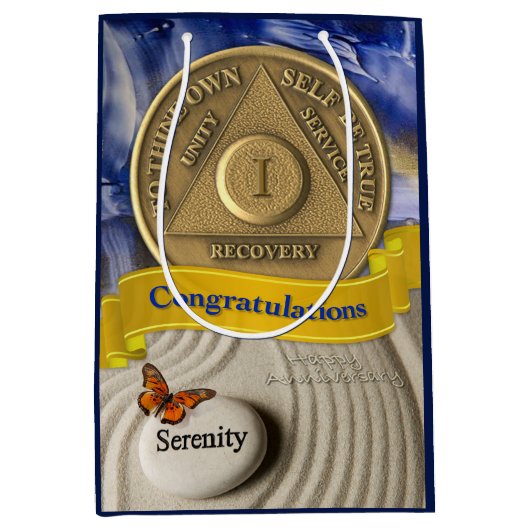 1年AA記念日おめでとう　セレニティ ミディアムペーパーバッグ (正面)