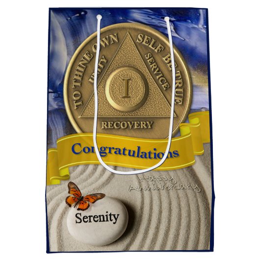 1年AA記念日おめでとう　セレニティ ミディアムペーパーバッグ (裏面)