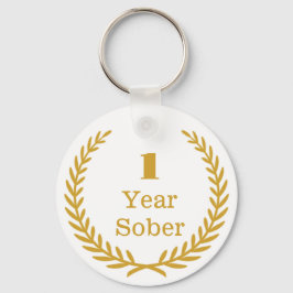 1年Sober記念カスタム品、Date Soberversary キーホルダー