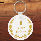 1年Sober記念カスタム品、Date Soberversary キーホルダー (正面)