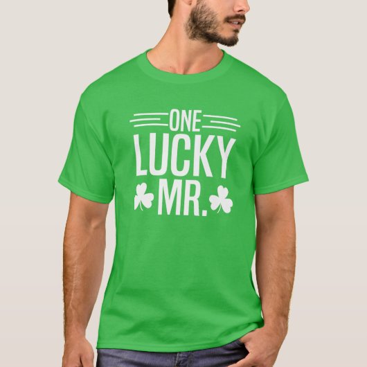 1幸運なミスターSt patricks day・アイリッシュ・シャムロック・カップル Tシャツ (正面)