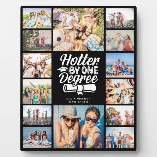 1度の卒業写真コラージュの思い出で熱くなる フォトプラーク (正面)