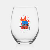 1度ほど暑い卒業記念に ステムなしワイングラス (正面)