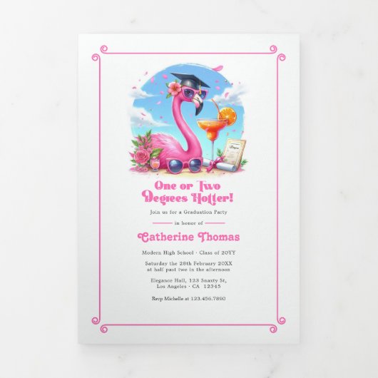 1度または2度ホッター熱帯グラードパーティー 三つ折り招待状 (カバー)