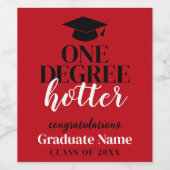 1度ホッター – 赤黒 – 卒業 ワインラベル (シングルラベル)