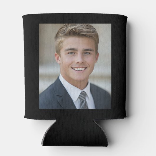 1度ホッター – 黒金ゴールド卒業1写真 缶クーラー (裏面)