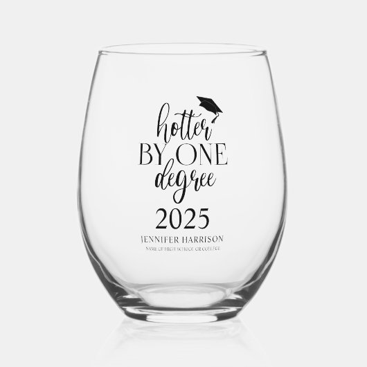 1度熱くなる |卒業 ステムなしワイングラス (正面)