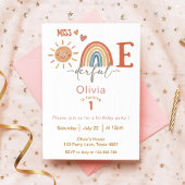 1恋しく思ダーフル女子1歳の誕生日招待状 招待状