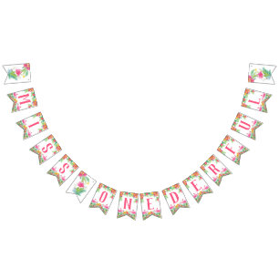 1恋しく思ダーフル第1誕生日バナー バンティングフラッグ