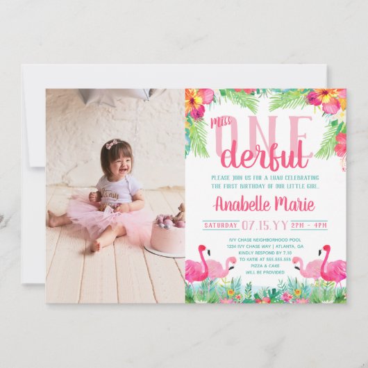 1恋しく思ダーフル第1誕生日ルアウ（ハワイ式宴会） 招待状 (正面)