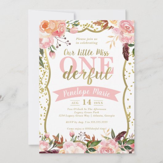 1恋しく思人の誕生日パーティーへの招待 招待状 (正面)