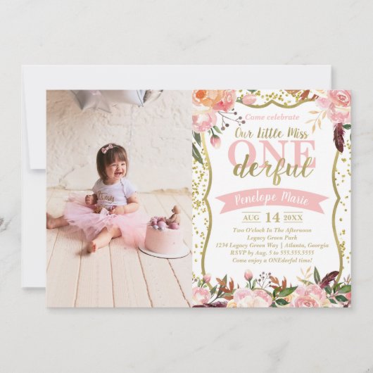 1恋しく思人の誕生日パーティーへの招待 招待状 (正面)