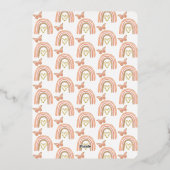 1恋しく思Derful Pink Chairs Girl 1st Birthday 箔招待状 (裏面)