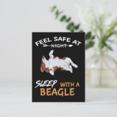 1感じ安全な夜の眠りにビーグル ポストカード (スタンド正面)