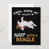 1感じ安全な夜の眠りにビーグル ポストカード (正面/裏面)