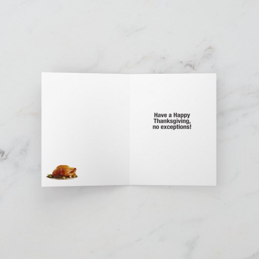 1感謝祭おもしろいカード – 家族グルメ カード (内部)