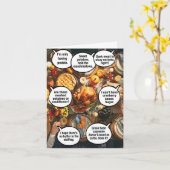 1感謝祭おもしろいカード – 家族グルメ カード (黄色い花)