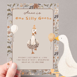 1才のバースデーパーティー おめでとう One Silly Goose アクリル招待状