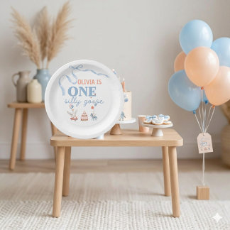 1才の誕生日おめでとう ブルー ピンク パステルカラー ペーパープレート