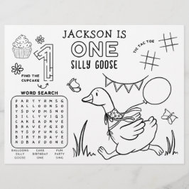 1才の誕生日アクティビティープレイスマット「ワン・シリー・グース」