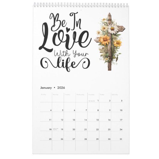 1日ずつ取る カレンダー (1月 2026)