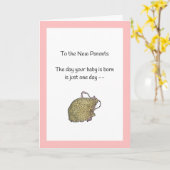 1日だけ…新生児 カード (黄色い花)