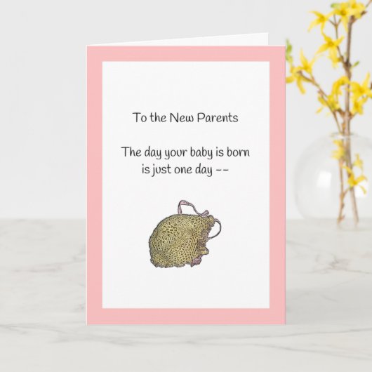 1日だけ…新生児 カード (黄色い花)