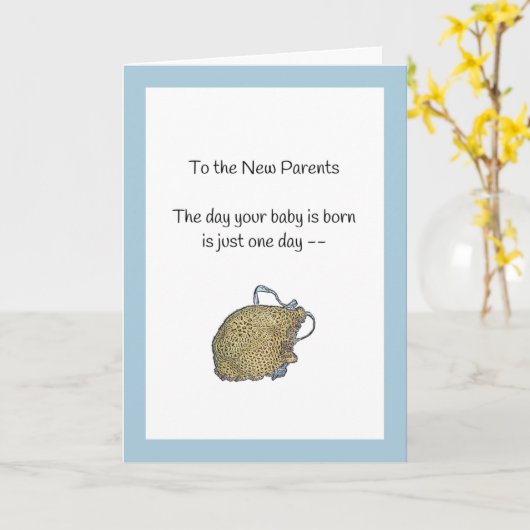 1日だけ…新生児 カード (黄色い花)