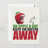 1日にリンゴ保のドクター遠くにのおもしろいApple ポストカード (正面/裏面)