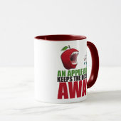 1日にリンゴ保のドクター遠くにのおもしろいApple マグカップ (正面右)