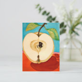 1日にリンゴ…水彩色 ポストカード (スタンド正面)