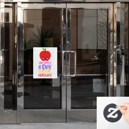 1日に1個のリンゴを持っていると、とにかく死ぬ ウィンドウサイン (オフィスドア)