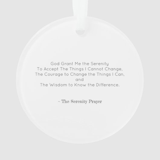 1日のタイムセレニティ祈りの言葉回復の希望 オーナメント (裏面)