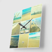 1日のビーチ時計 スクエア壁時計 (傾斜)