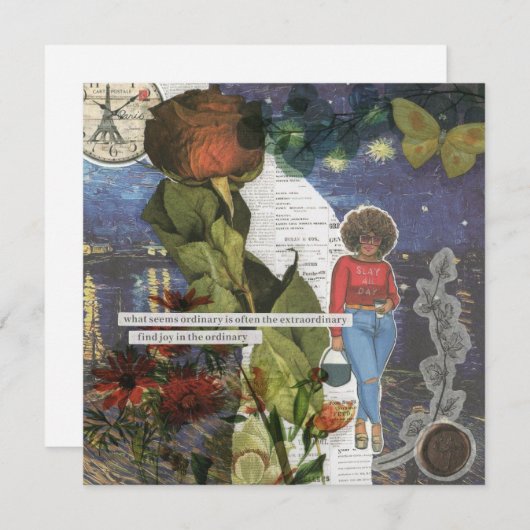 1日のフラットグリーティングカードを消す (正面/裏面)