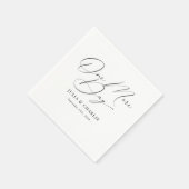 1日のリハーサルディナーエレガントモダン スタンダードカクテルナプキン (角)