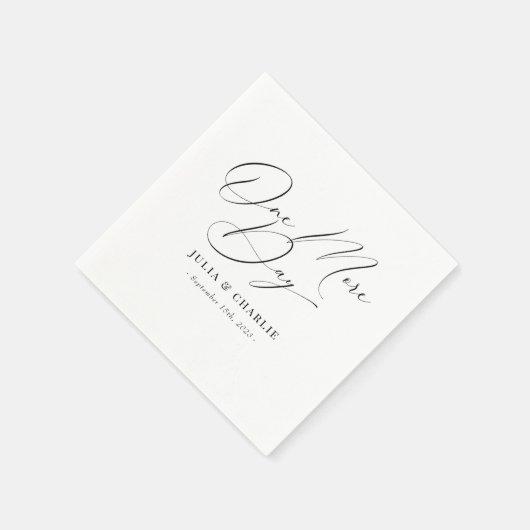 1日のリハーサルディナーエレガントモダン スタンダードカクテルナプキン (角)