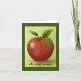 1日のリンゴユーモアのある カード