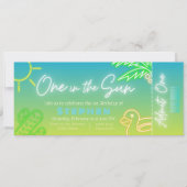 1日の中 – 男の子1歳の誕生日チケット 招待状 (正面)