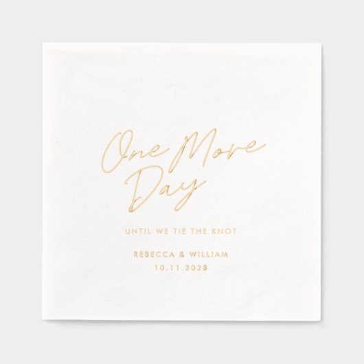 1日の台本のリハ結婚ーサルディナー 箔ナプキン (正面)