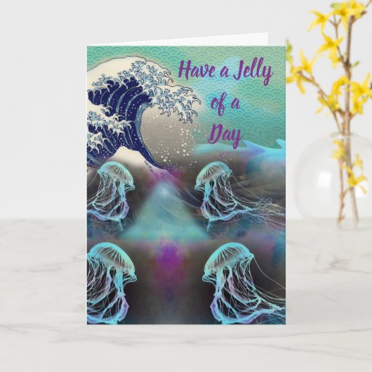 1日の大波のゼリーを持っている カード (黄色い花)