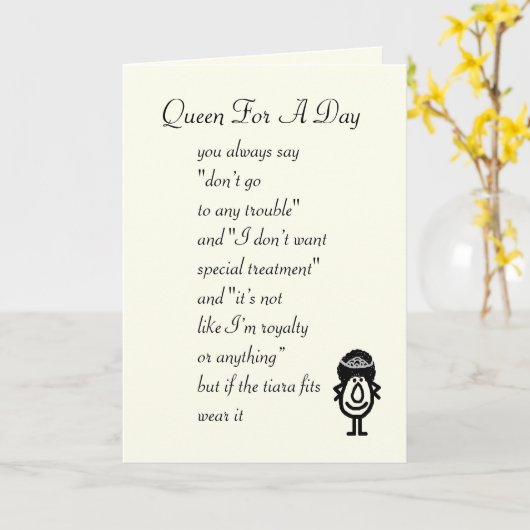 1日の女王 カード (黄色い花)