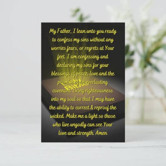 1日の悔い改めの祈りの言葉フラットグリーティングカード2 カード (スタンド正面)